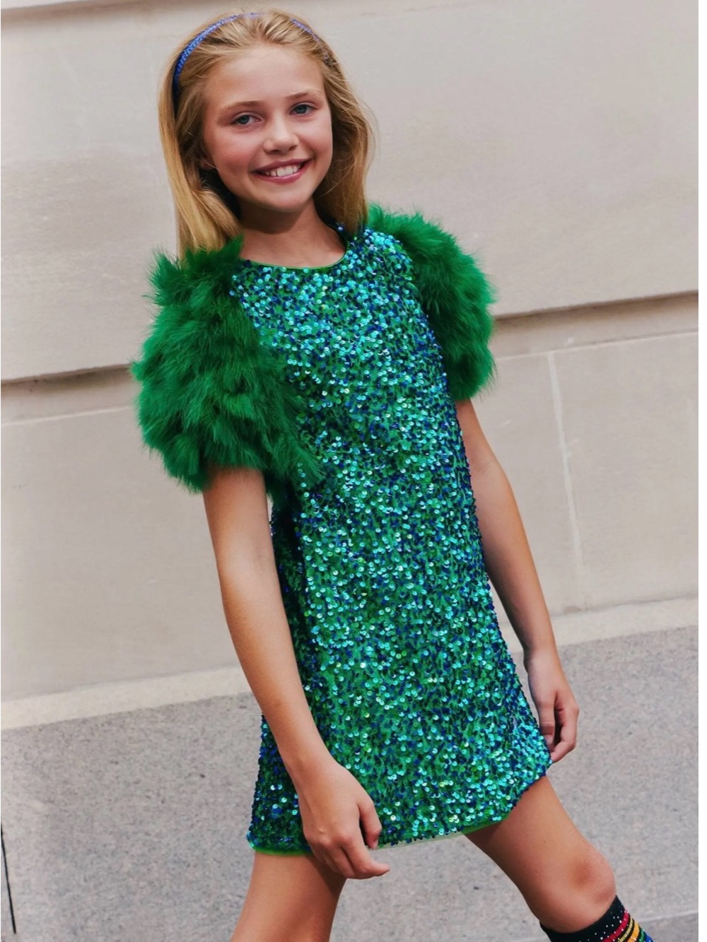 lol & the Boys Feather Party Dress